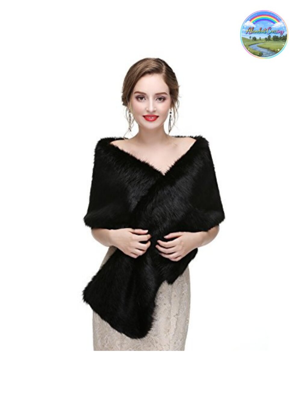 Faux Fur Shawl Wrap Cape Bridal Wedding Party Artificial Wool Women
